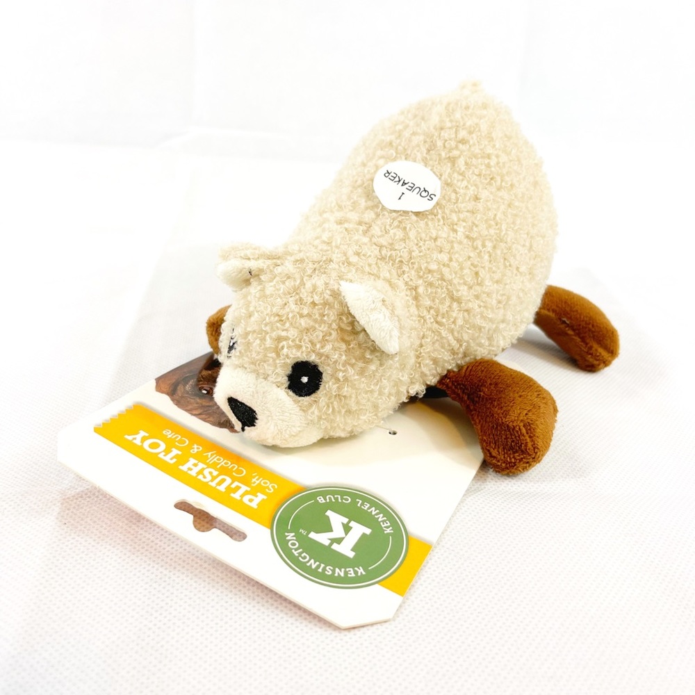 Kensington Kennel Club Plush Dog Toy Small Beige Bear with 1 Squeaker New